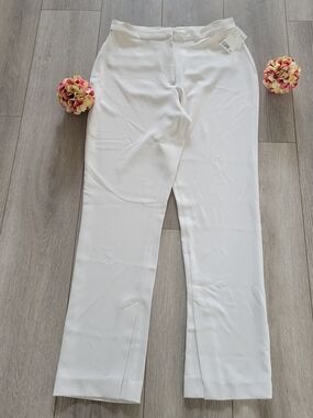 H&M White Straight-Leg Dress Trousers / 10